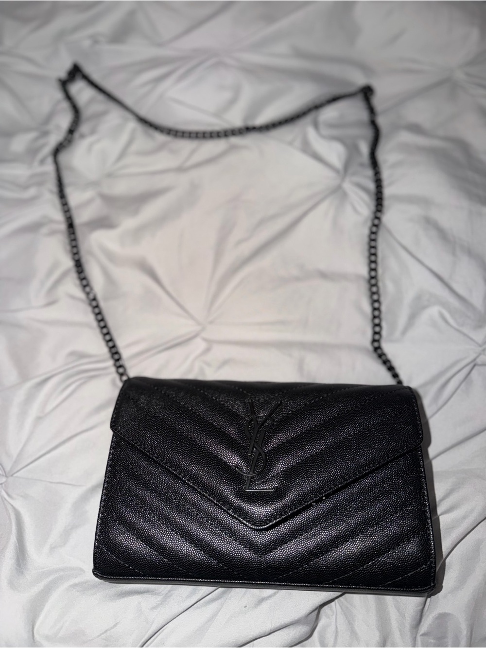 YSL Black Quilted Leather Chain Shoulder Bag